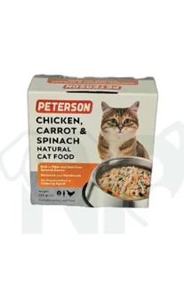 کنسرو گربه نچرال با طعم مرغ هویج اسفناج 120 گرمی پترسون